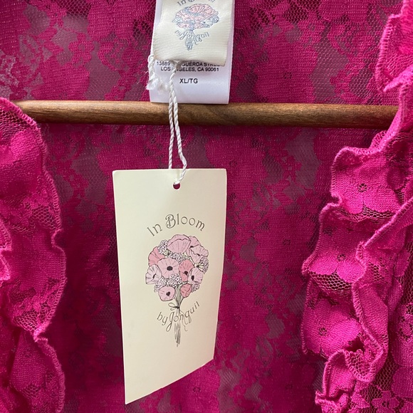 Pink In Bloom By Jonquil Lingerie New With Tags Size XL Wrap Robe Dress Lace - Picture 2 of 5